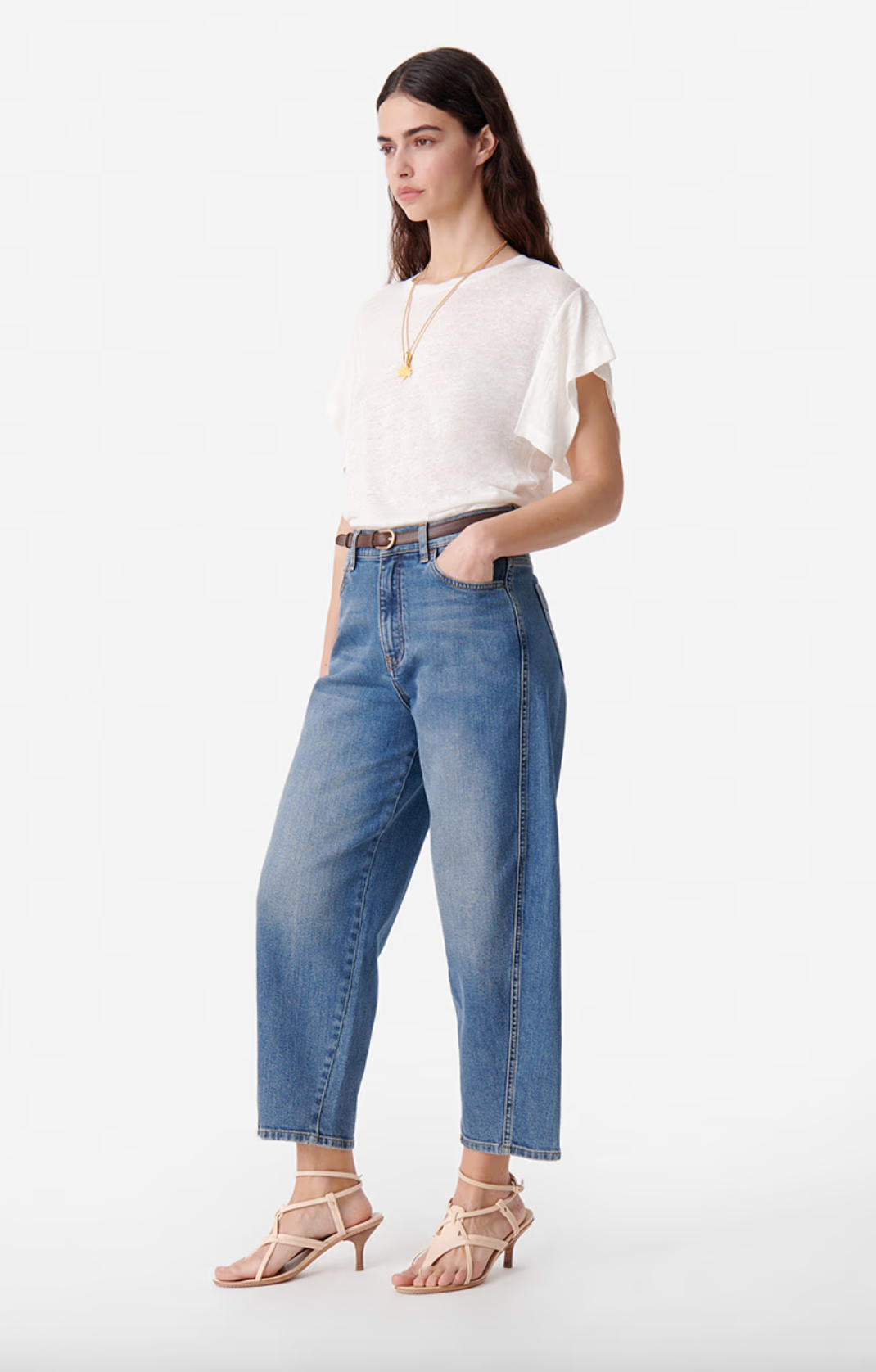 Caleb Bleu Gris Barrel Leg Jeans