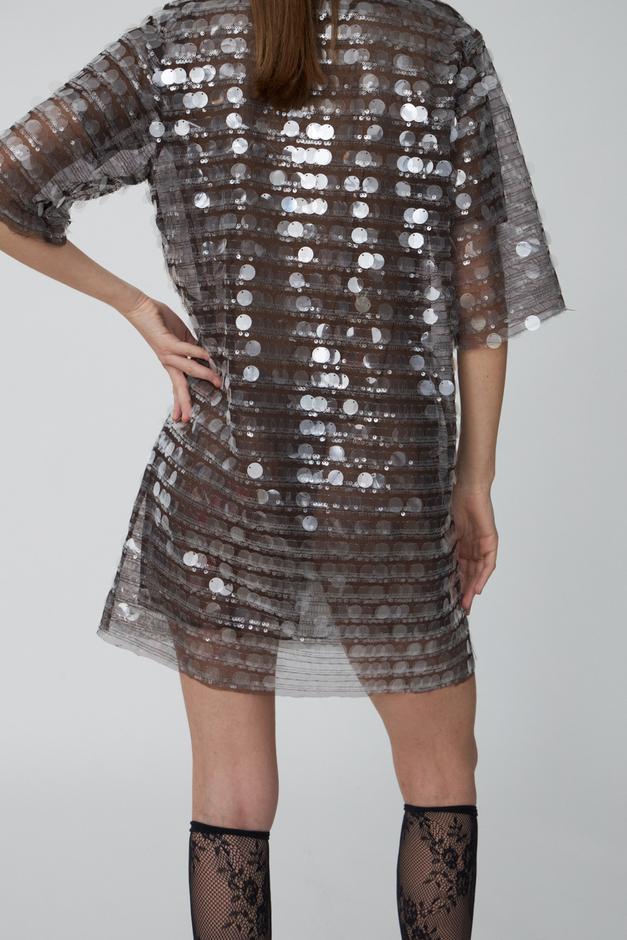 Silver Fractures Sequin Dress