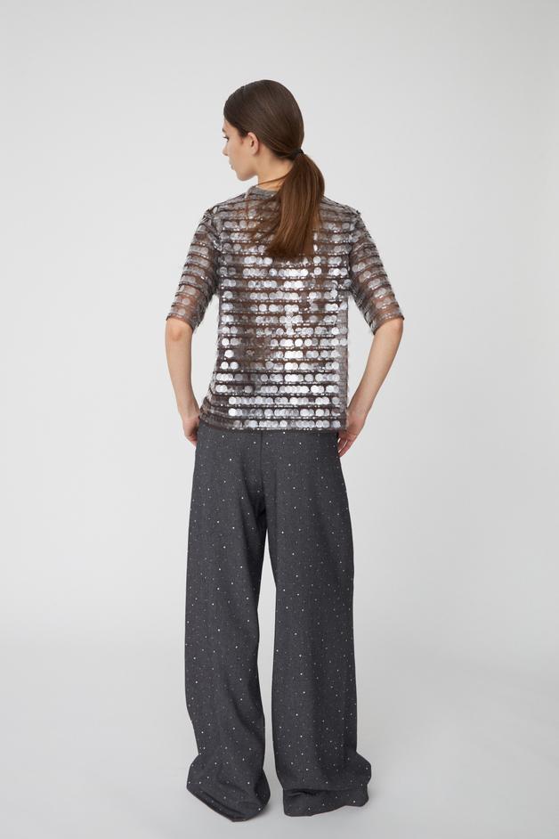 Silver Fractures Sequin Top