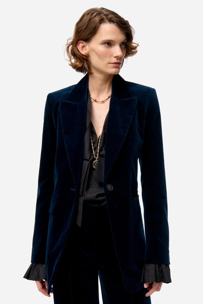 Vanessa Bruno - Floea Petrol Velvet Jacket – 32 The Guild