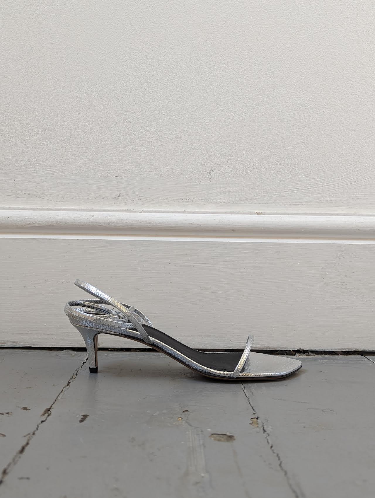 Marant Etoile - Aridee Metallic Silver Sandals - 32 The Guild