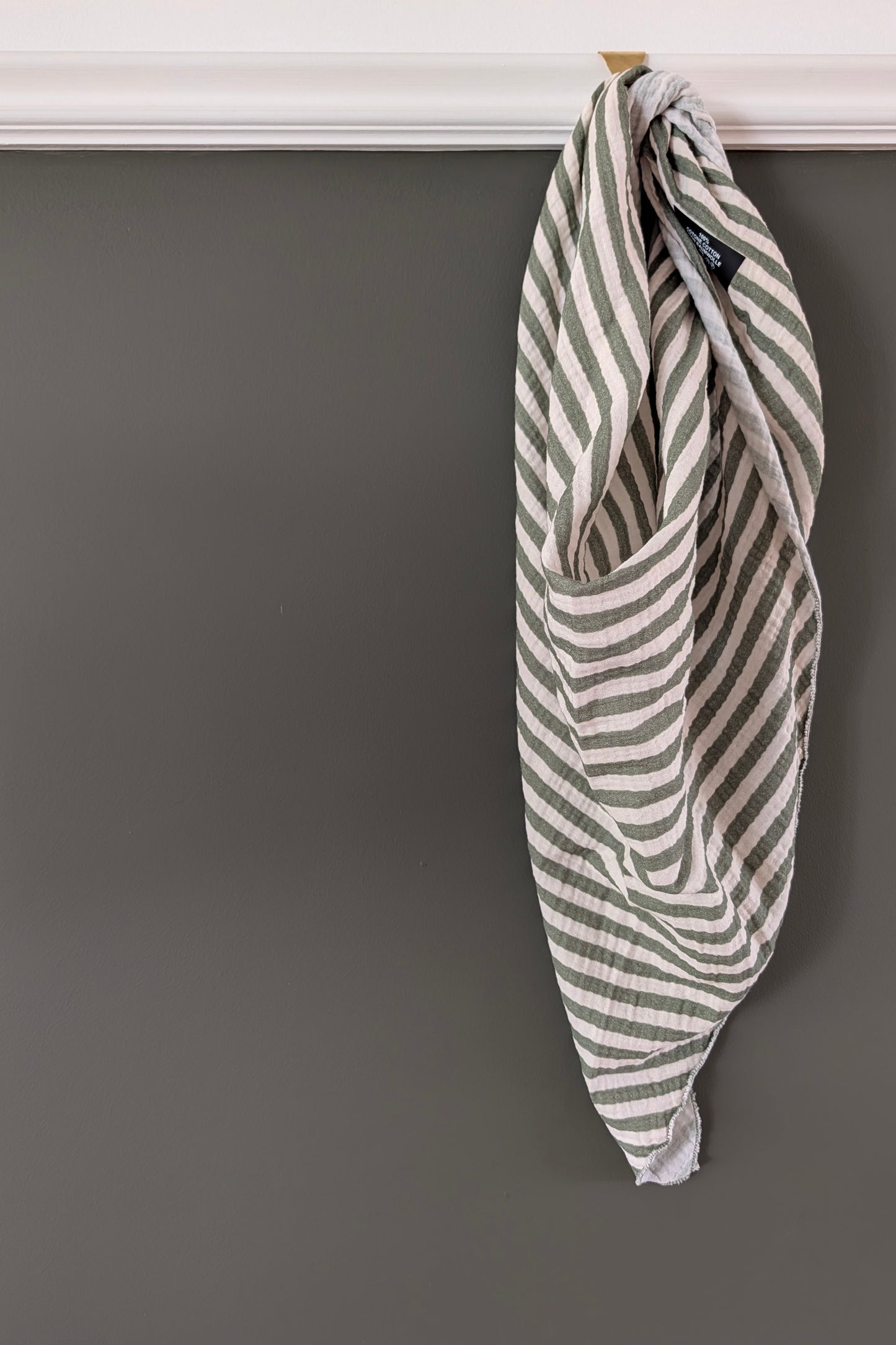 Cotton Stripe Triangle Scarf