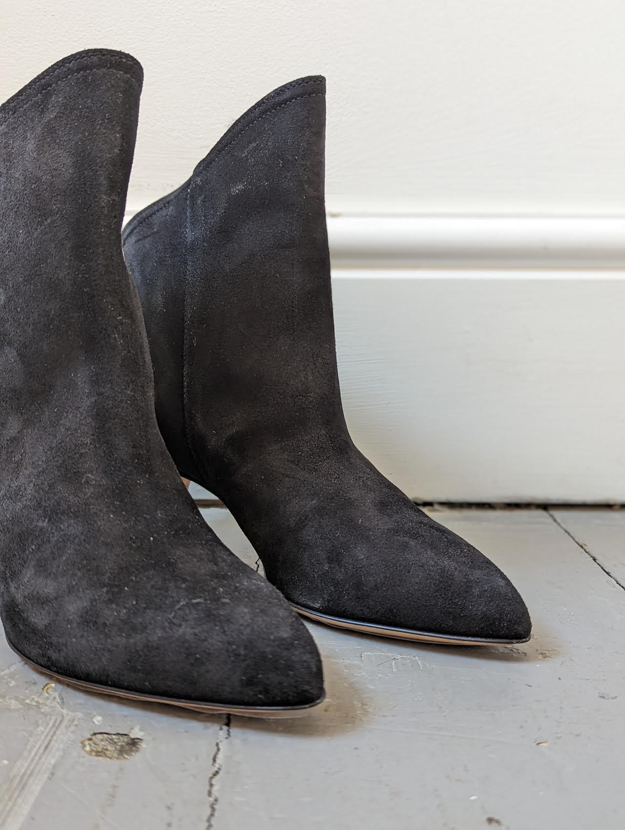 Isabel Marant Etoile - Dripi Black Suede Ankle Boots - 32 The Guild