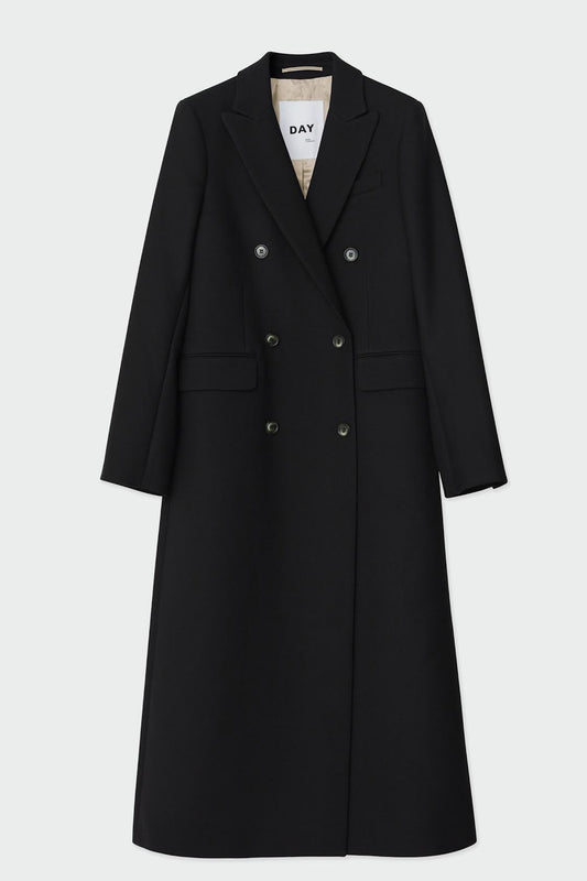 DAY BIRGER - Ebba Double-Breasted Black Tailored Coat - 32 The Guild