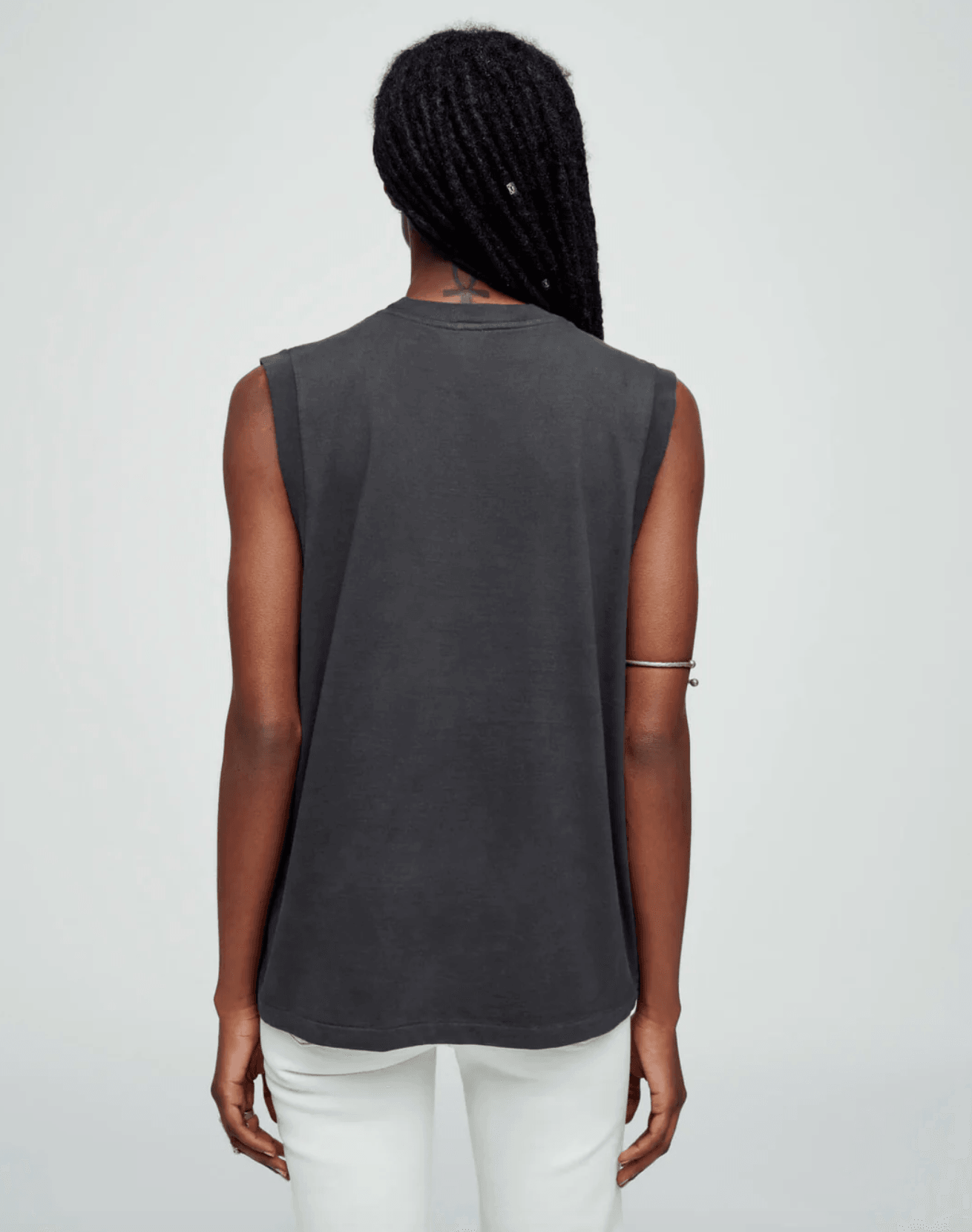 Re/Done - Hanes Oversized Washed Black Muscle Tank - 32 The Guild