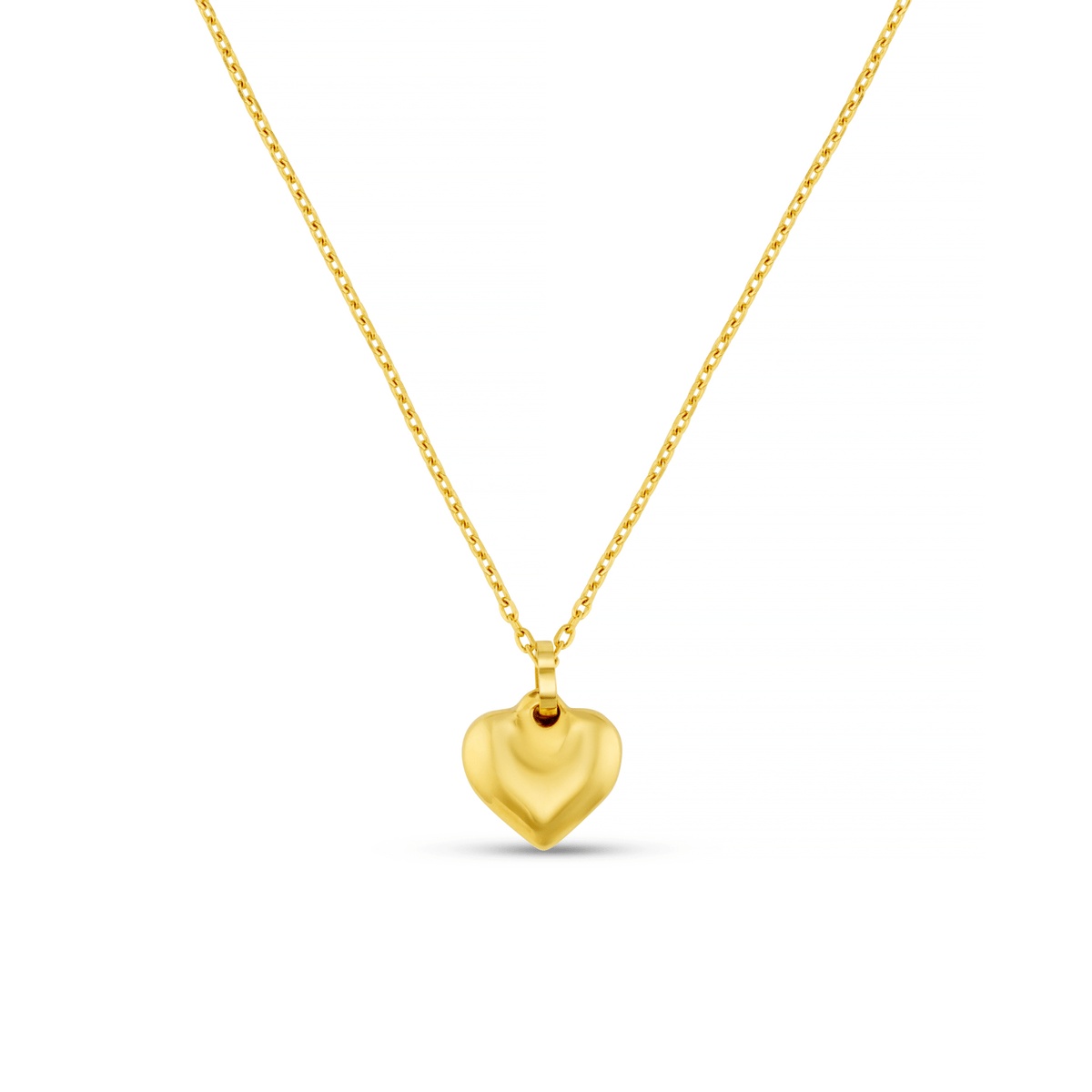 Domed Gold Heart Necklace