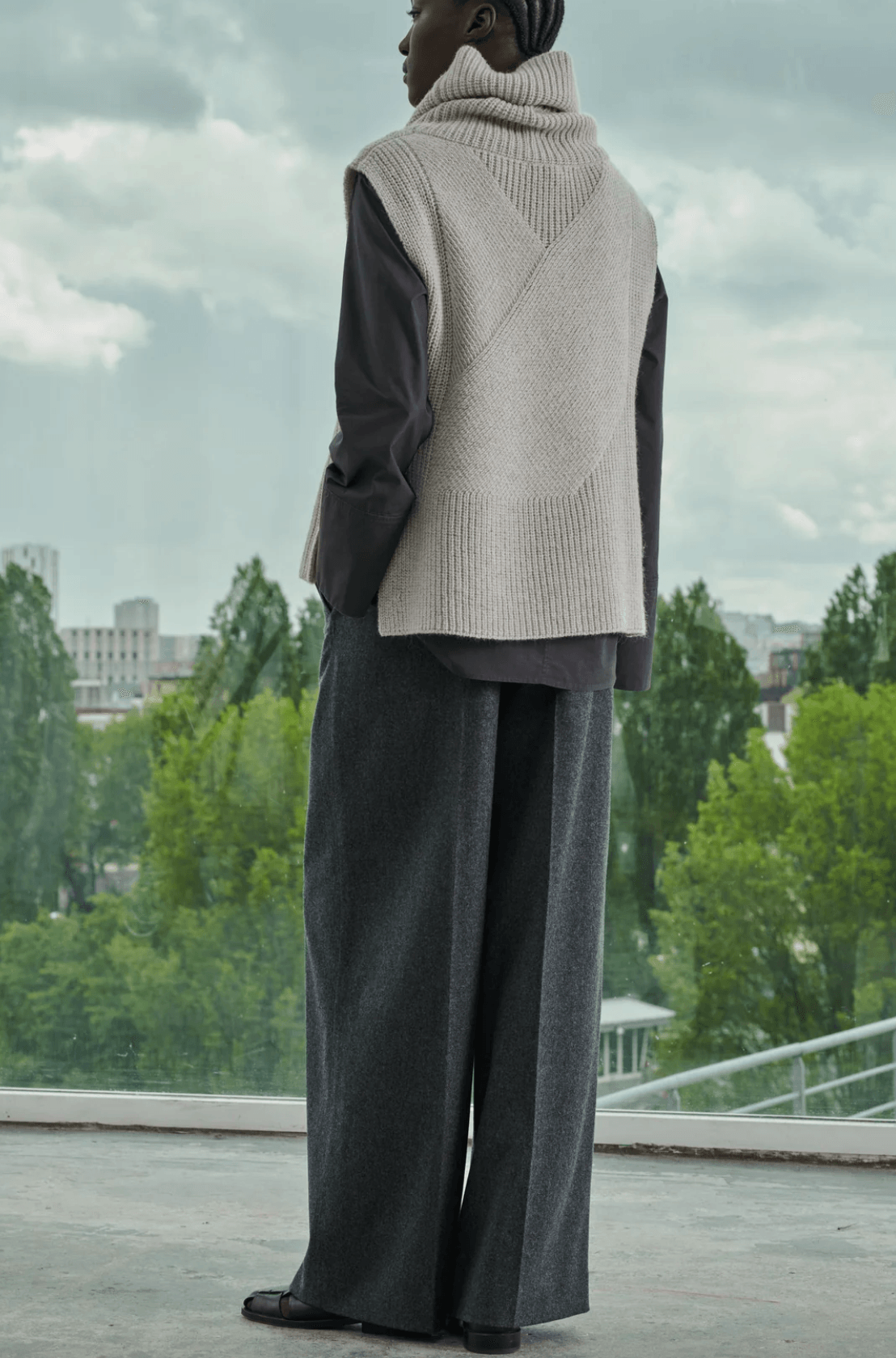 Soeur - Pegase Grey Woollen Flannel Trousers - 32 The Guild