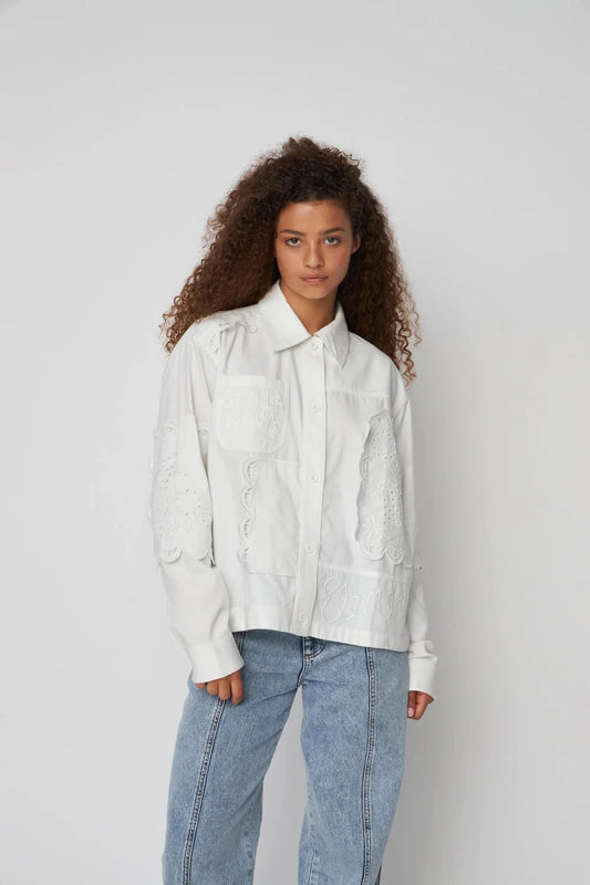 Elements White Embroidered Shirt