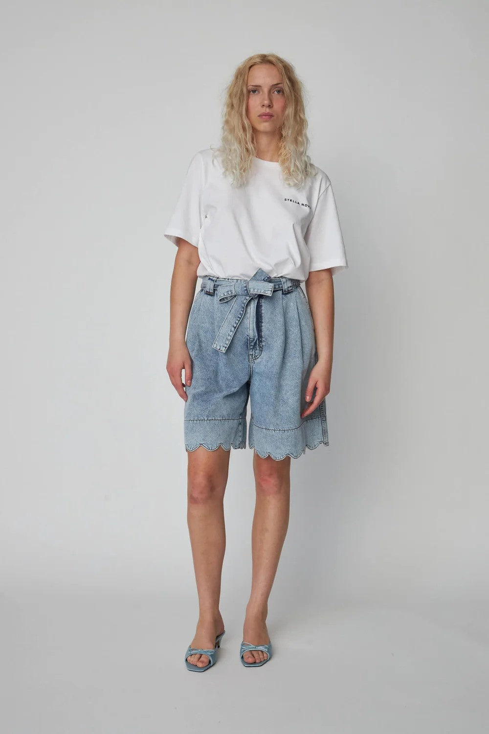 Moon Washed Denim Shorts