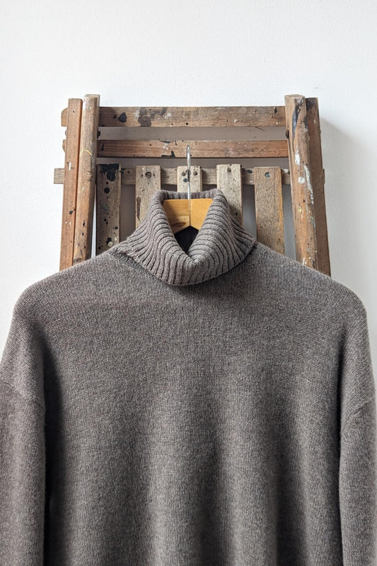 Jumper 1234 - Taupe Roll Collar Cashmere Knit - 32 The Guild