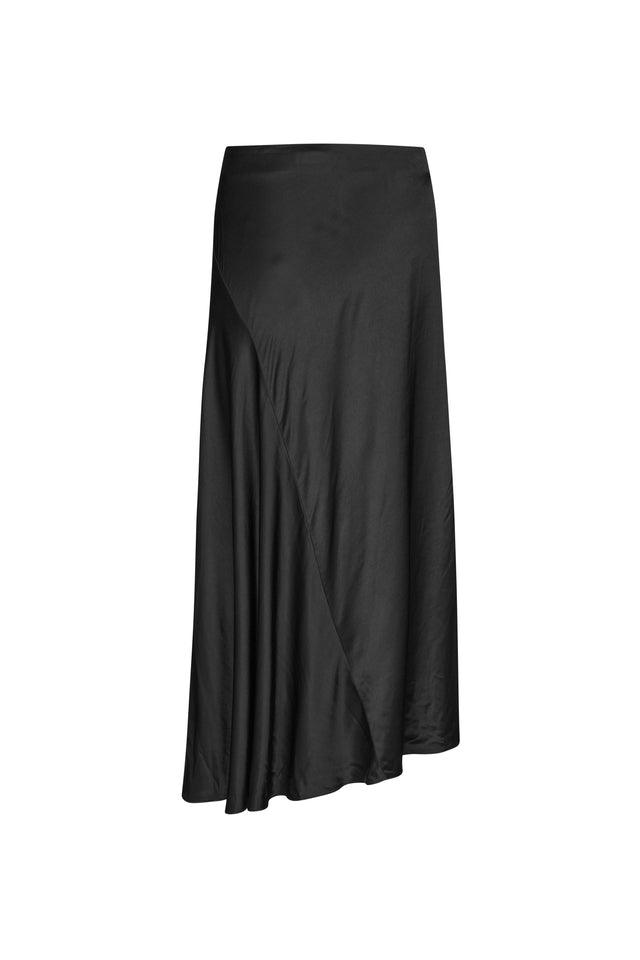 Samsoe Samsoe - Viktoria Black Asymmetric Bias Skirt - 32 The Guild
