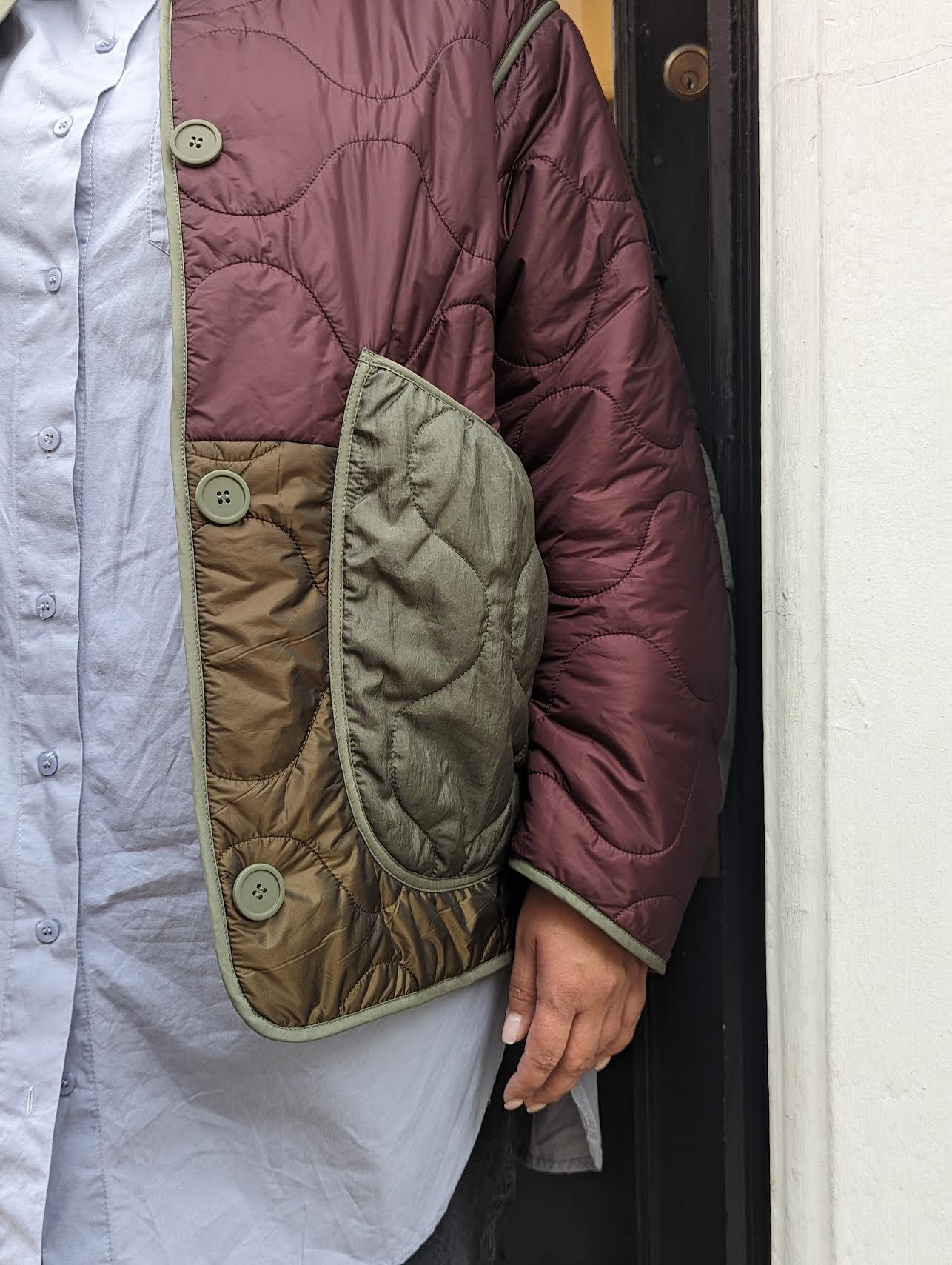 Wine Reversible Patchwork Jacket