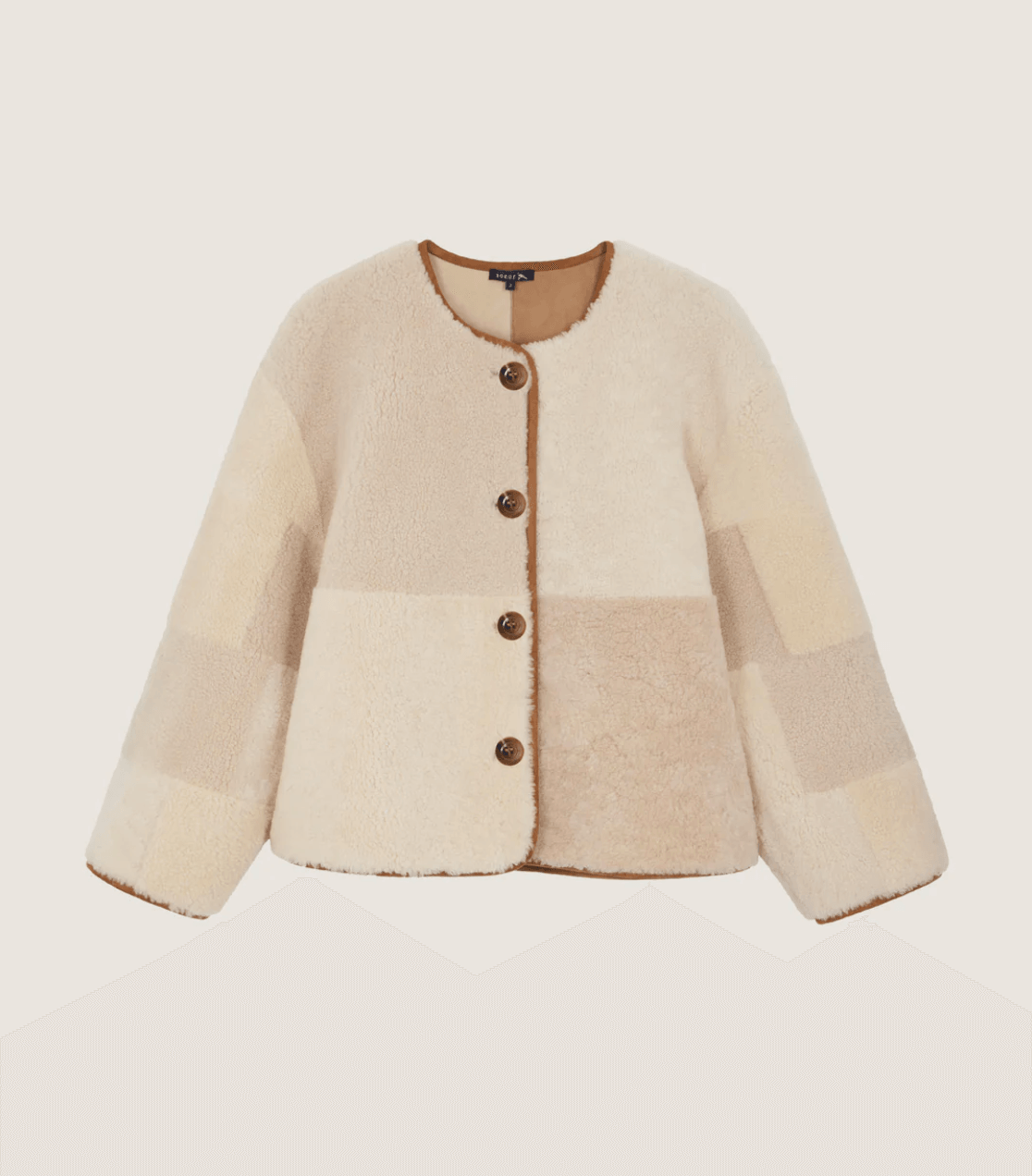 Patchwork 2025 shearling jacket
