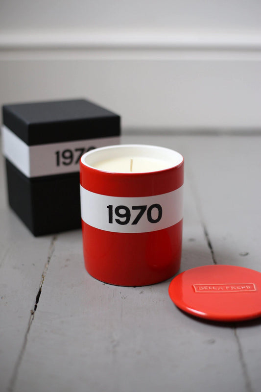 1970 Red Ceramic Candle - 32 The Guild