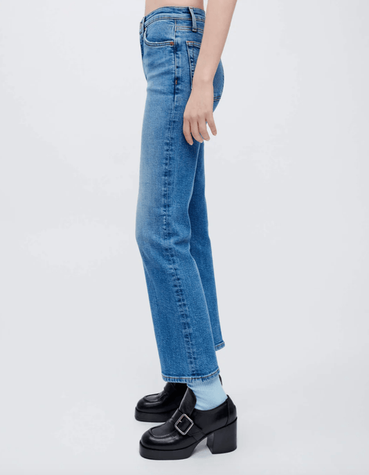 Buy Paper Bag High Rise Straight Crop Jeans for USD 88.00