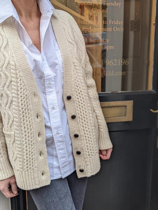 Re/Done - 90s Ivory Cable Knit Cardigan - 32 The Guild 