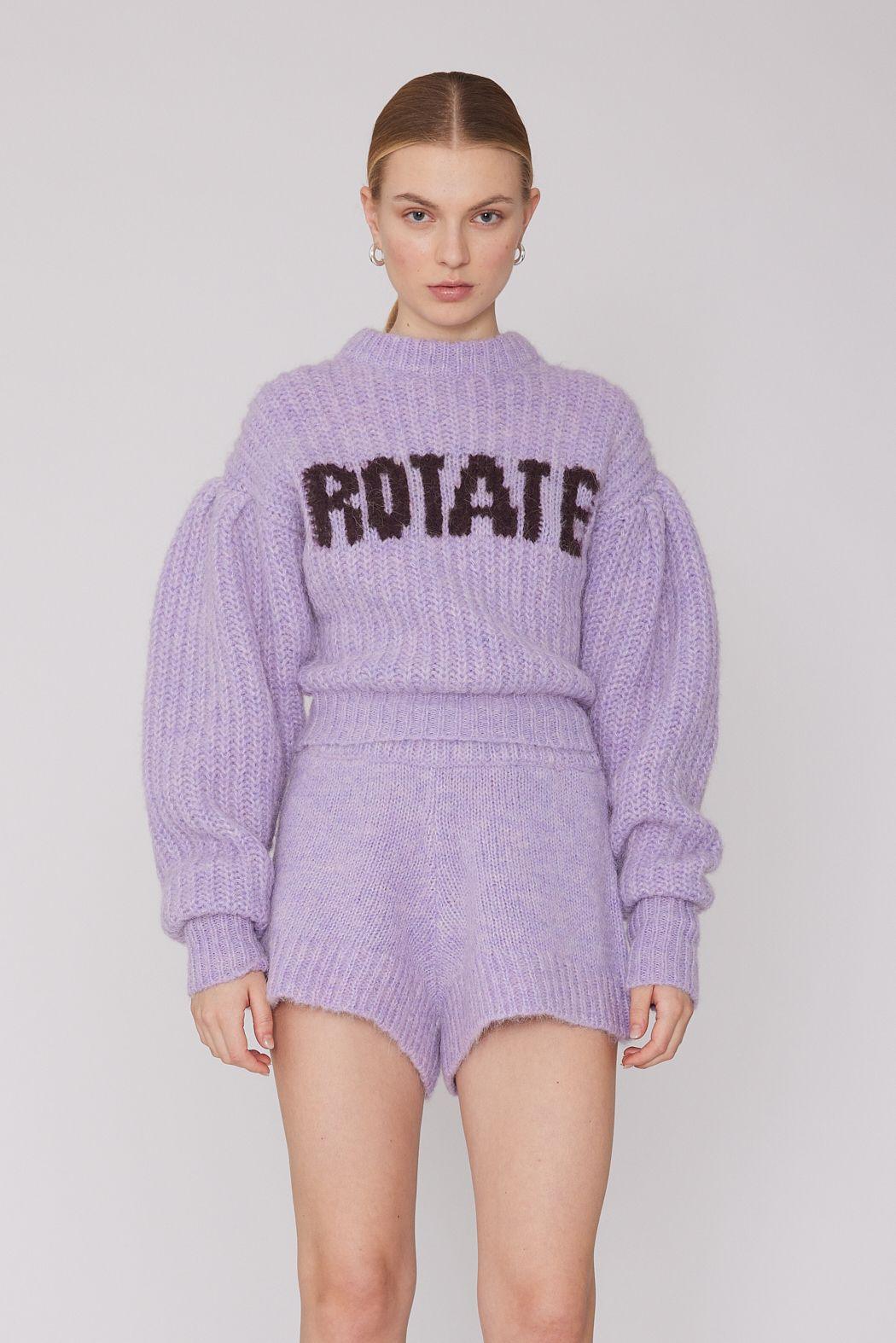 Rotate Remain - Adley Lilac Cropped Logo Knit - 32 The Guild 