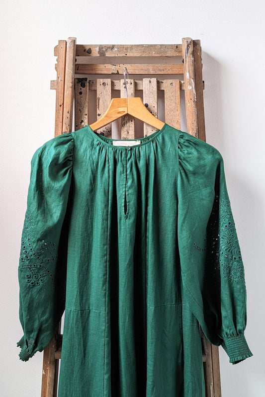 Vanessa Bruno - Arabelle Emerald Green Linen Dress - 32 The Guild 