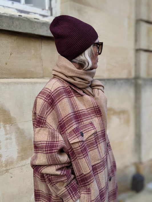 Organic Basics - Burgundy Cashmere Beanie - 32 The Guild 