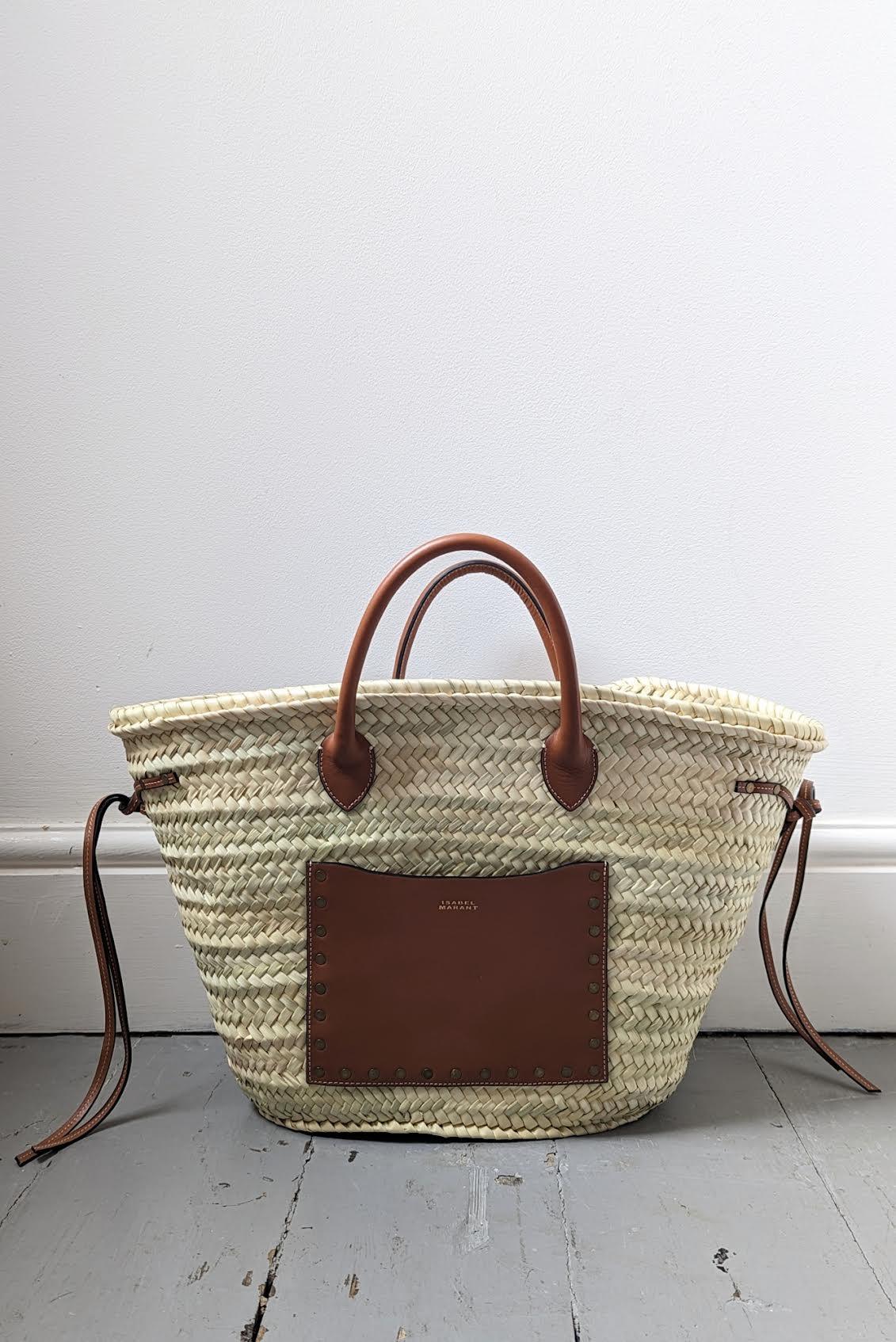 Marant Etoile - Cadix Raffia & Leather Basket Bag - 32 The Guild
