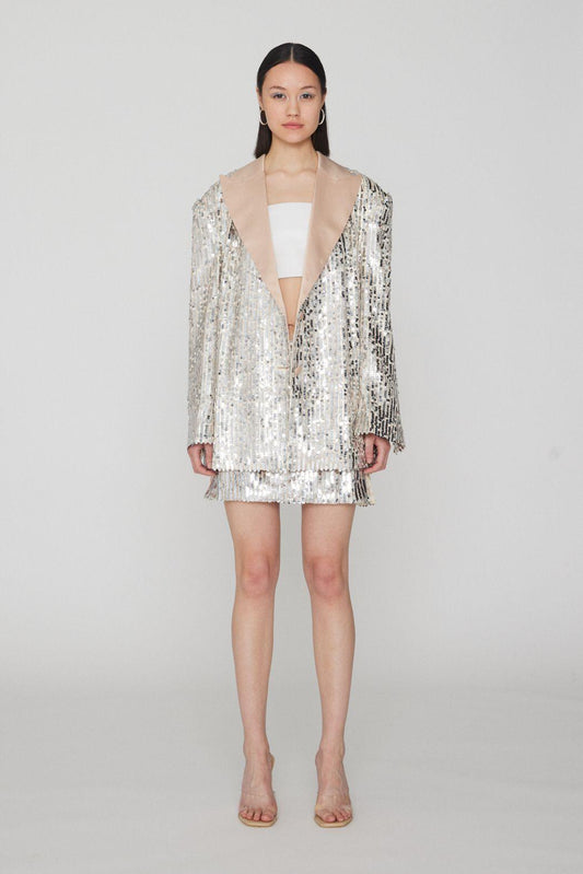 Rotate Remain - Catherina Silver Sequin Blazer - 32 The Guild 