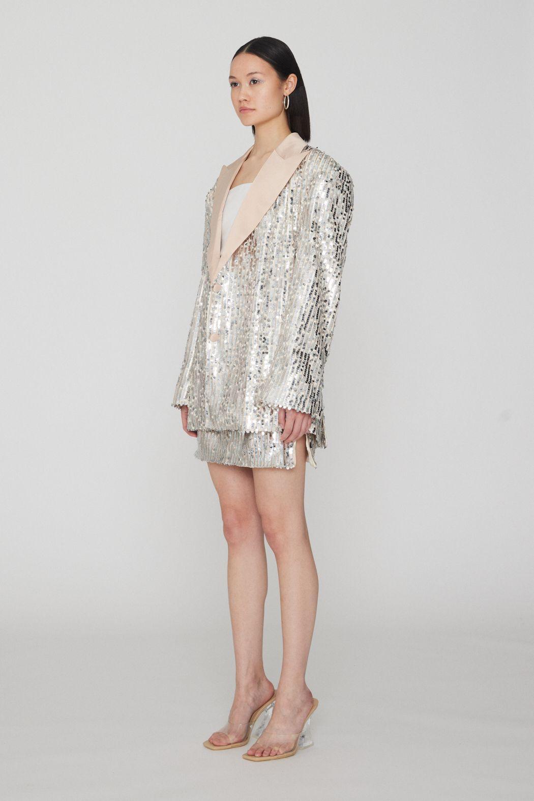 Rotate Remain - Catherina Silver Sequin Blazer - 32 The Guild 