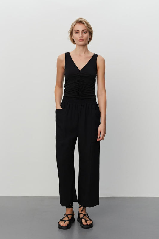 DAY BIRGER - Evan Wide Crop Black Trousers - 32 The Guild