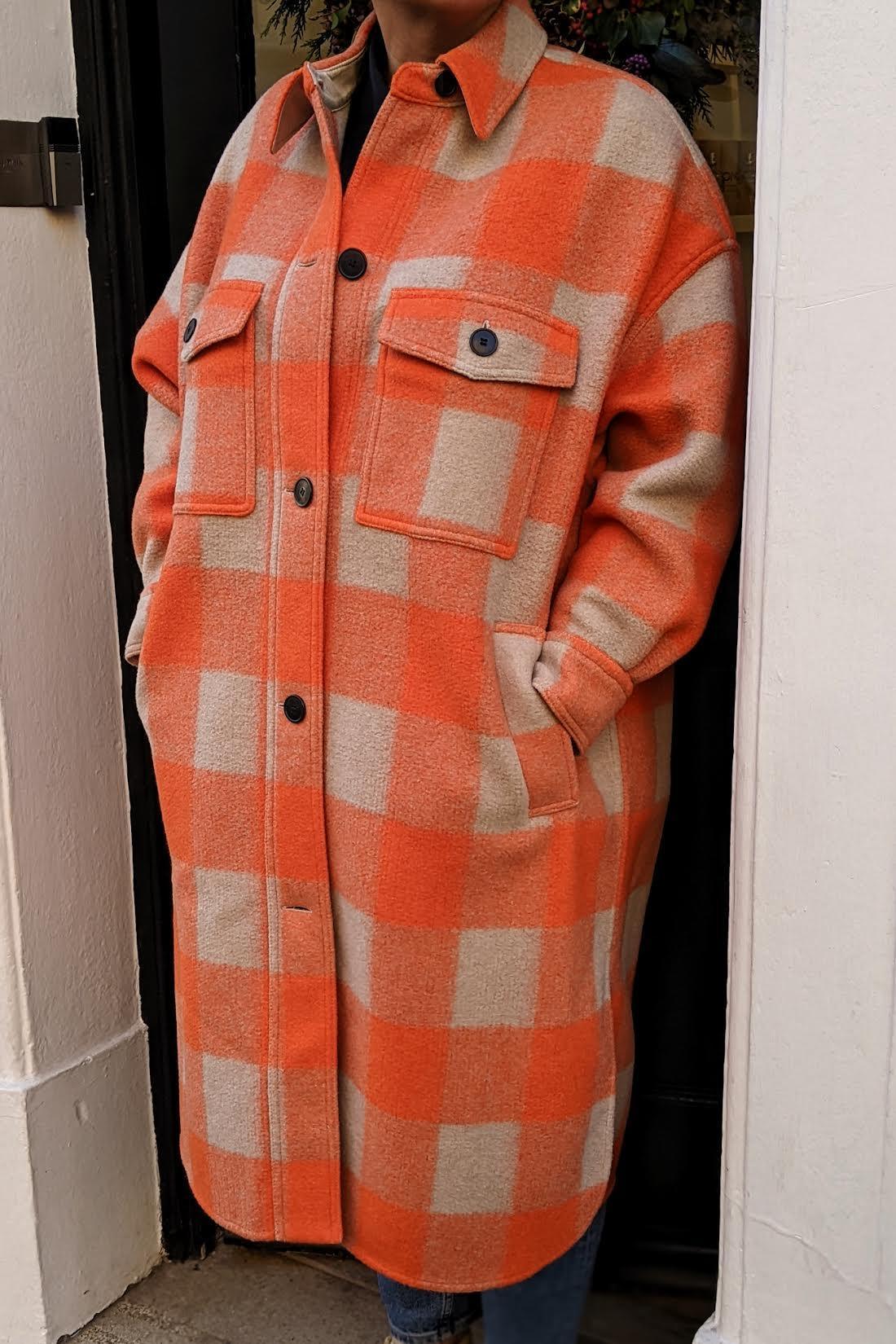 Isabel Marant Etoile - Fontizi Orange Check Coat - 32 The Guild 