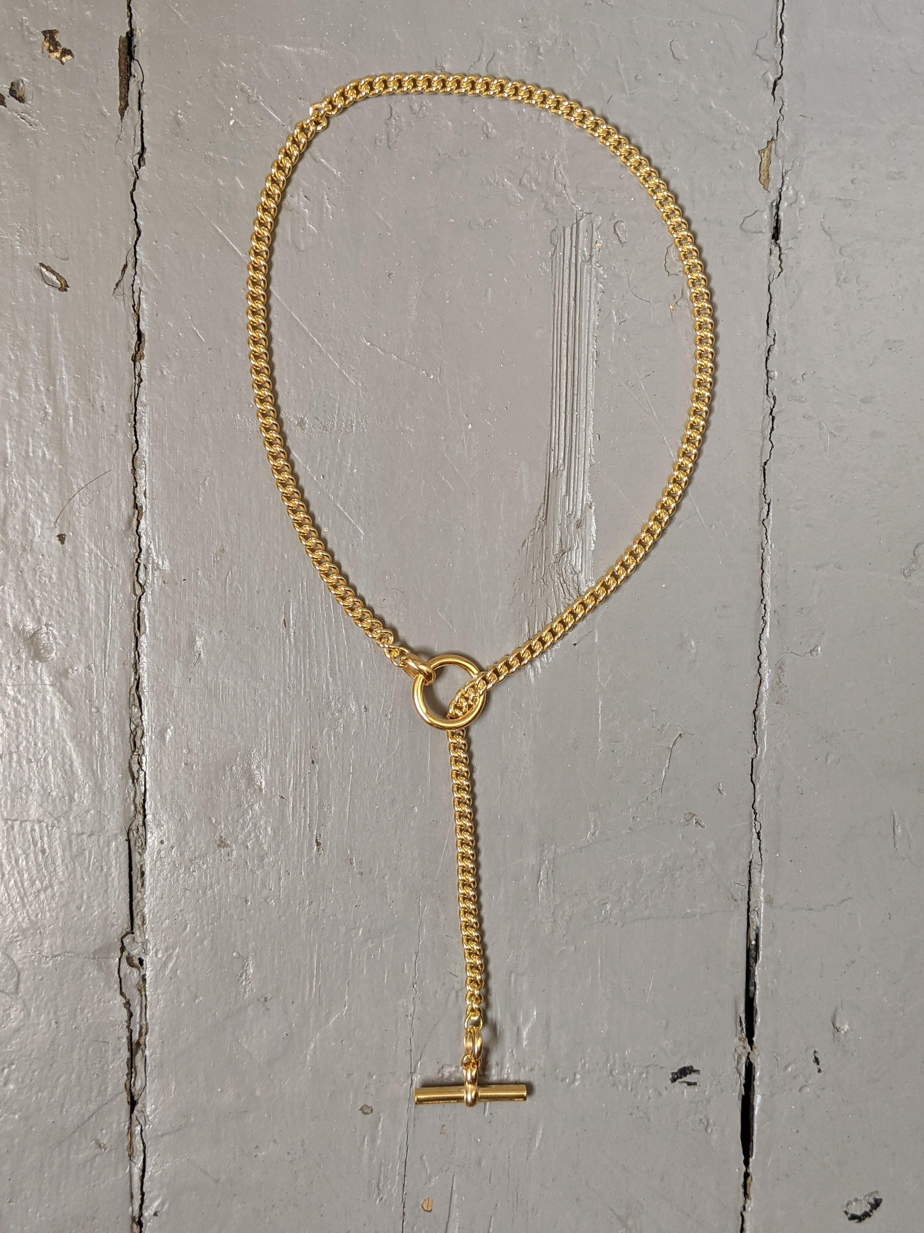 silver925K18長さvebet lilos ssl lariat necklace gold - ネックレス