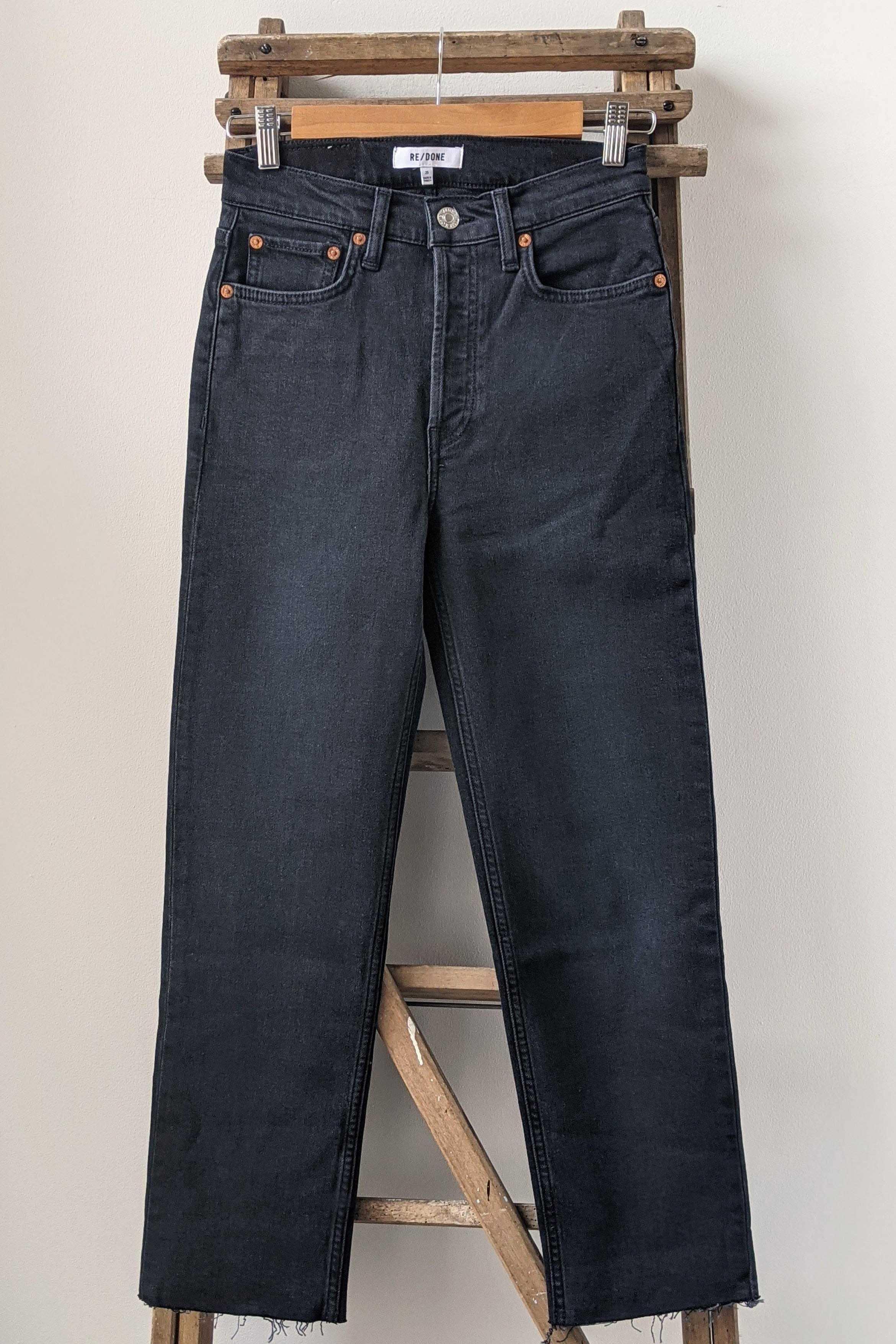 Re/Done - High-Rise Faded Black Stove Pipe Jeans – 32 The Guild