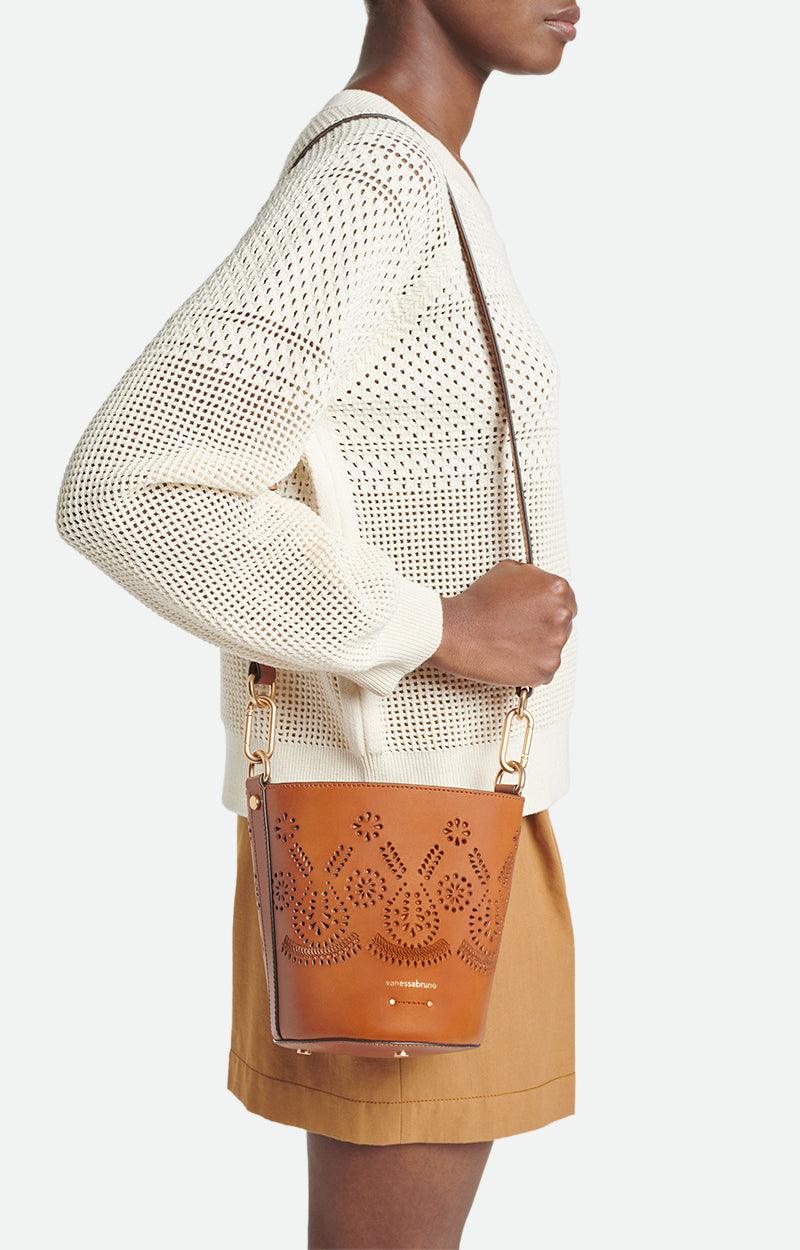 Vanessa Bruno - Holly Leather Cognac Bucket Bag - 32 The Guild 
