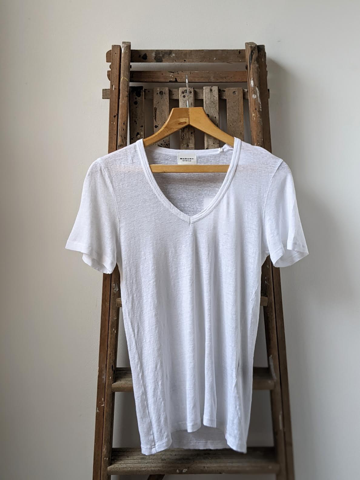 Isabel Marant Etoile - Kranger White Linen T-Shirt - 32 The Guild 
