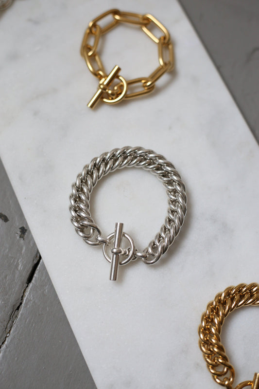 tilly sveaas large silver curb bracelet