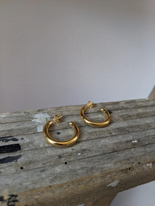 tilly sveaas medium gold hoop earrings