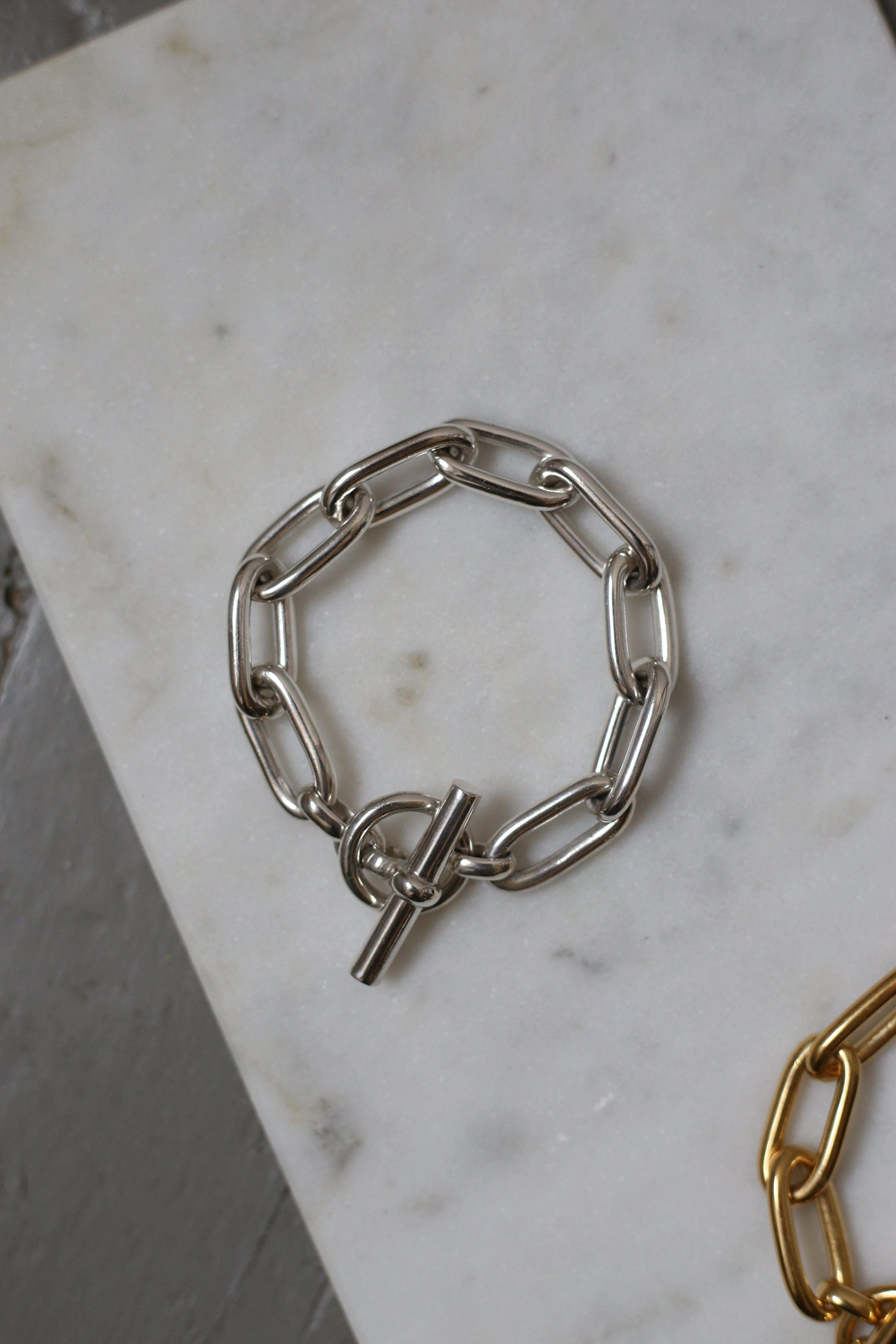 tilly sveaas silver medium oval linked bracelet