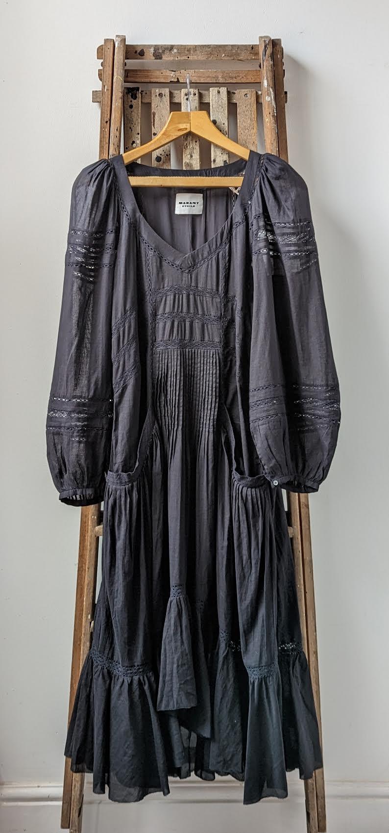 Isabel Marant Etoile - Melia Black Cotton Dress - 32 The Guild 