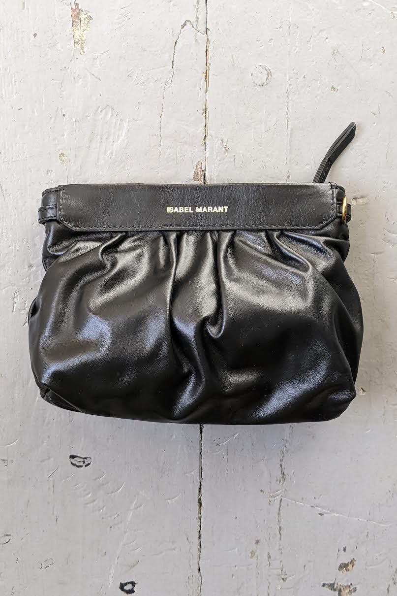Isabel Marant Etoile - Miniluz Black Leather Clutch Bag - 32 The Guild 
