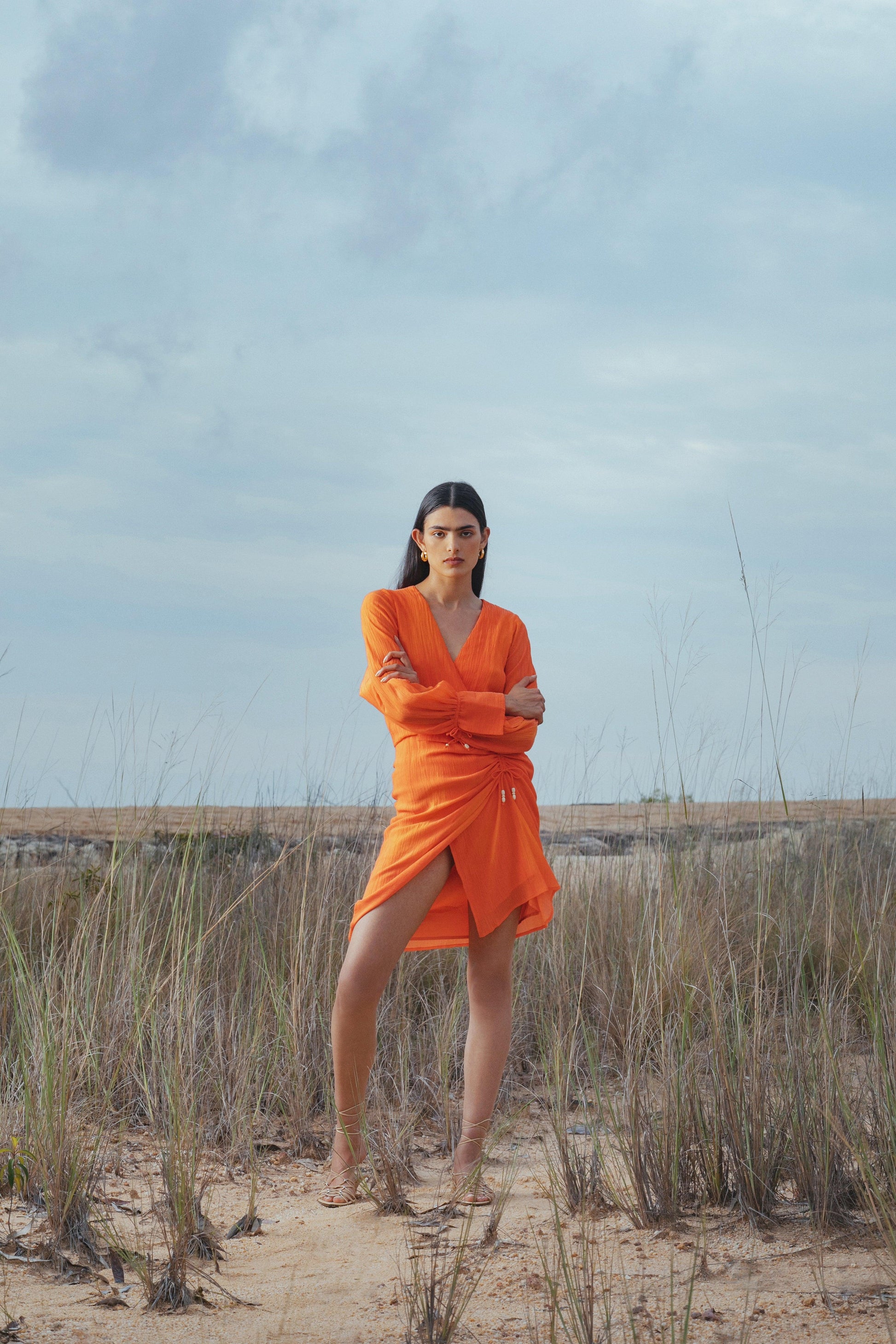 Myrtle Coral Wrap Dress 32 The Guild Myrtle Coral Wrap Dress 32 The Guild