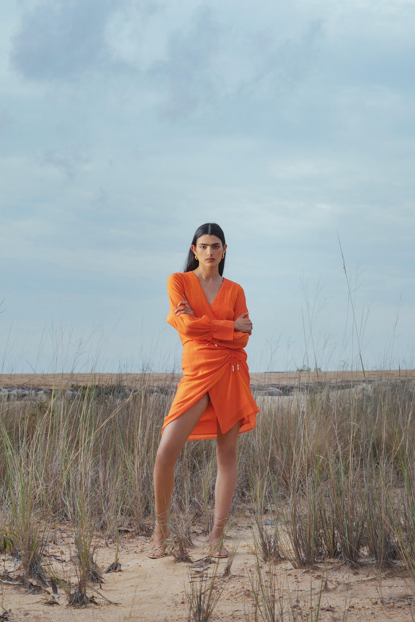 Magali Pascal - Myrtle Coral Wrap Dress - 32 The Guild