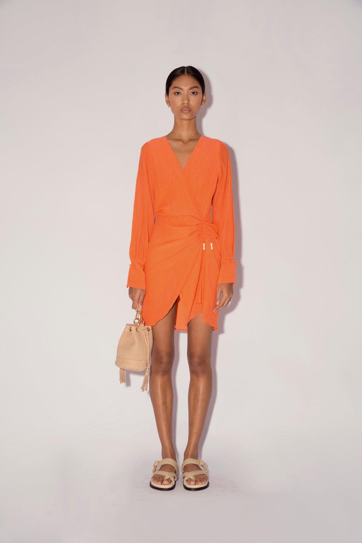 Magali Pascal - Myrtle Coral Wrap Dress - 32 The Guild