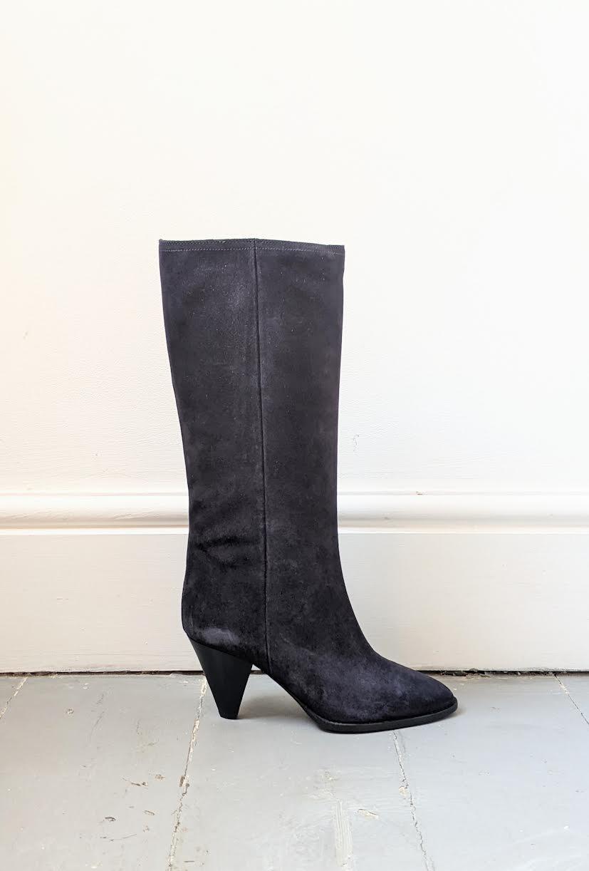 Isabel Marant Etoile - Rouxy Faded Black Suede Boots - 32 The Guild 