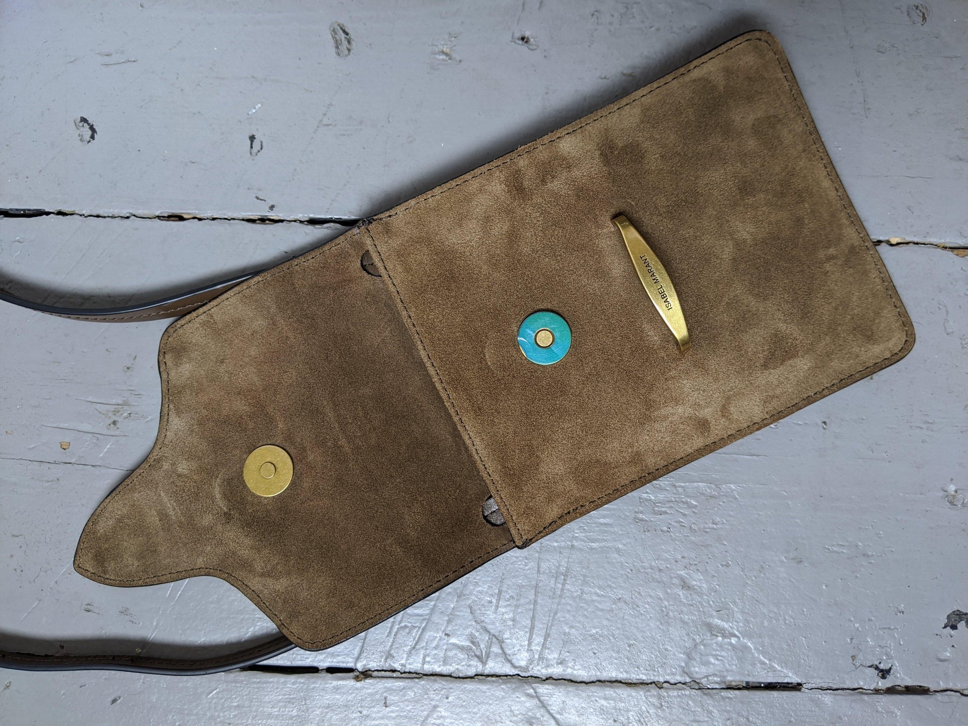 Isabel Marant Etoile - Takury Khaki Leather & Suede Petite Saddle Bag - 32 The Guild 