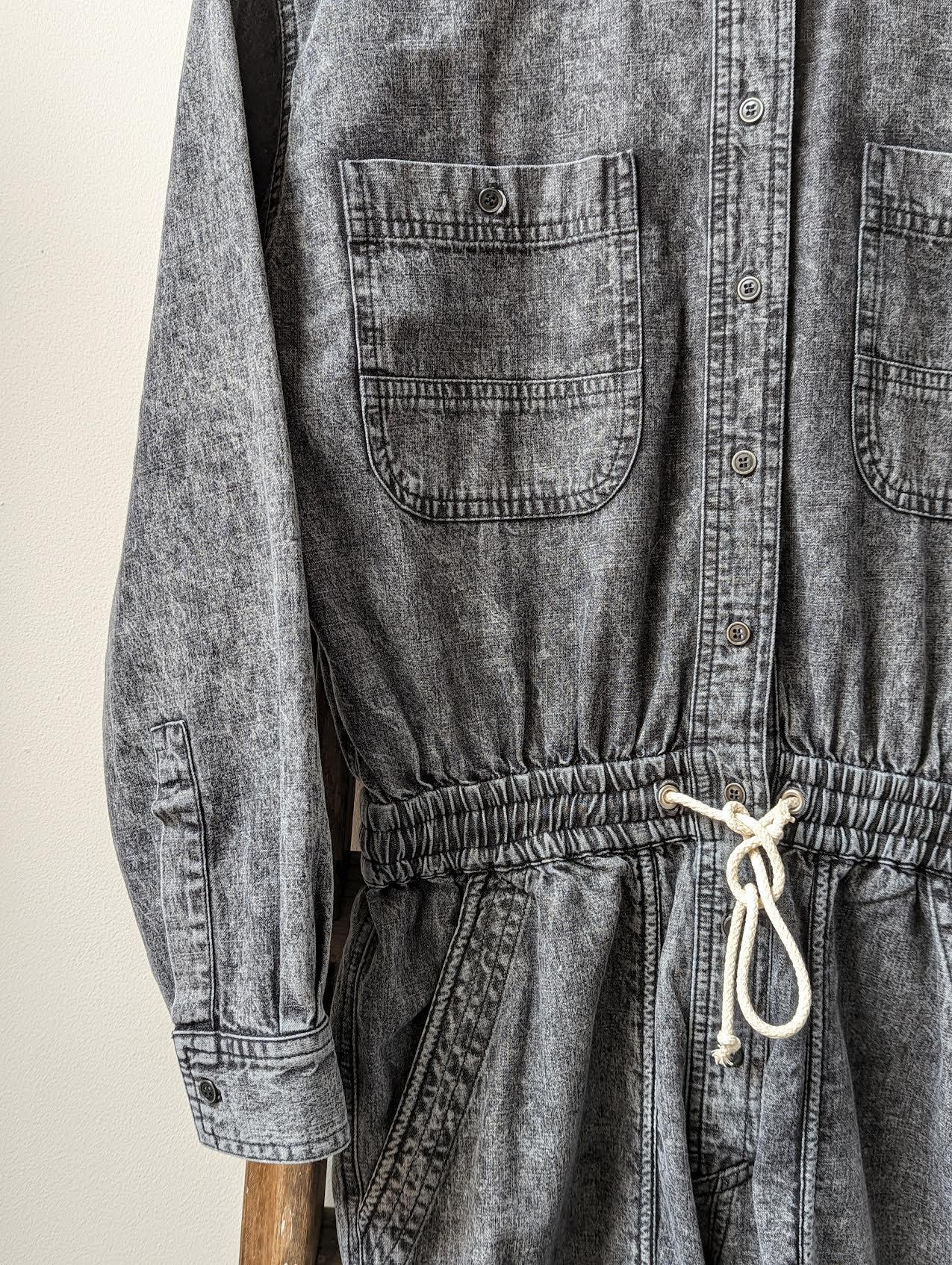 Isabel Marant Etoile - Veado Washed Grey Overall - 32 The Guild 