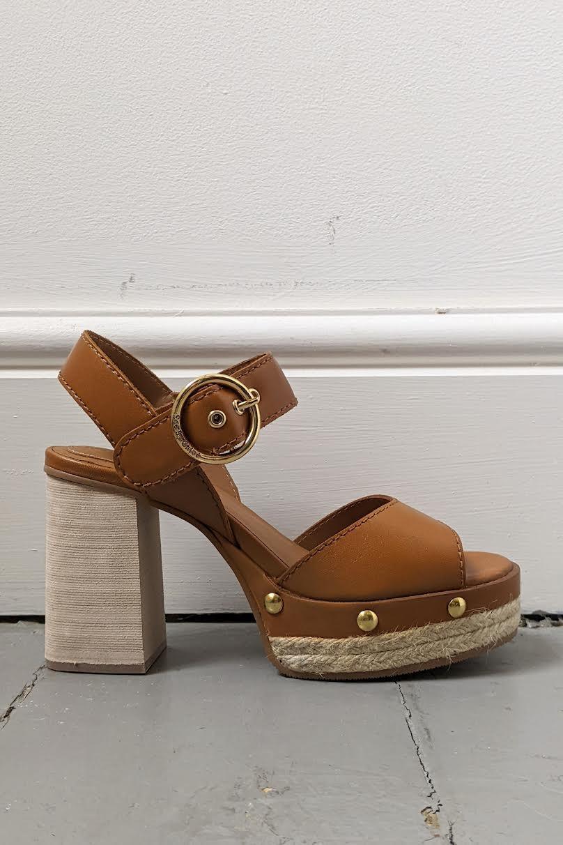 See By Chloe - Viviane Light Brown Platform Sandals - 32 The Guild 