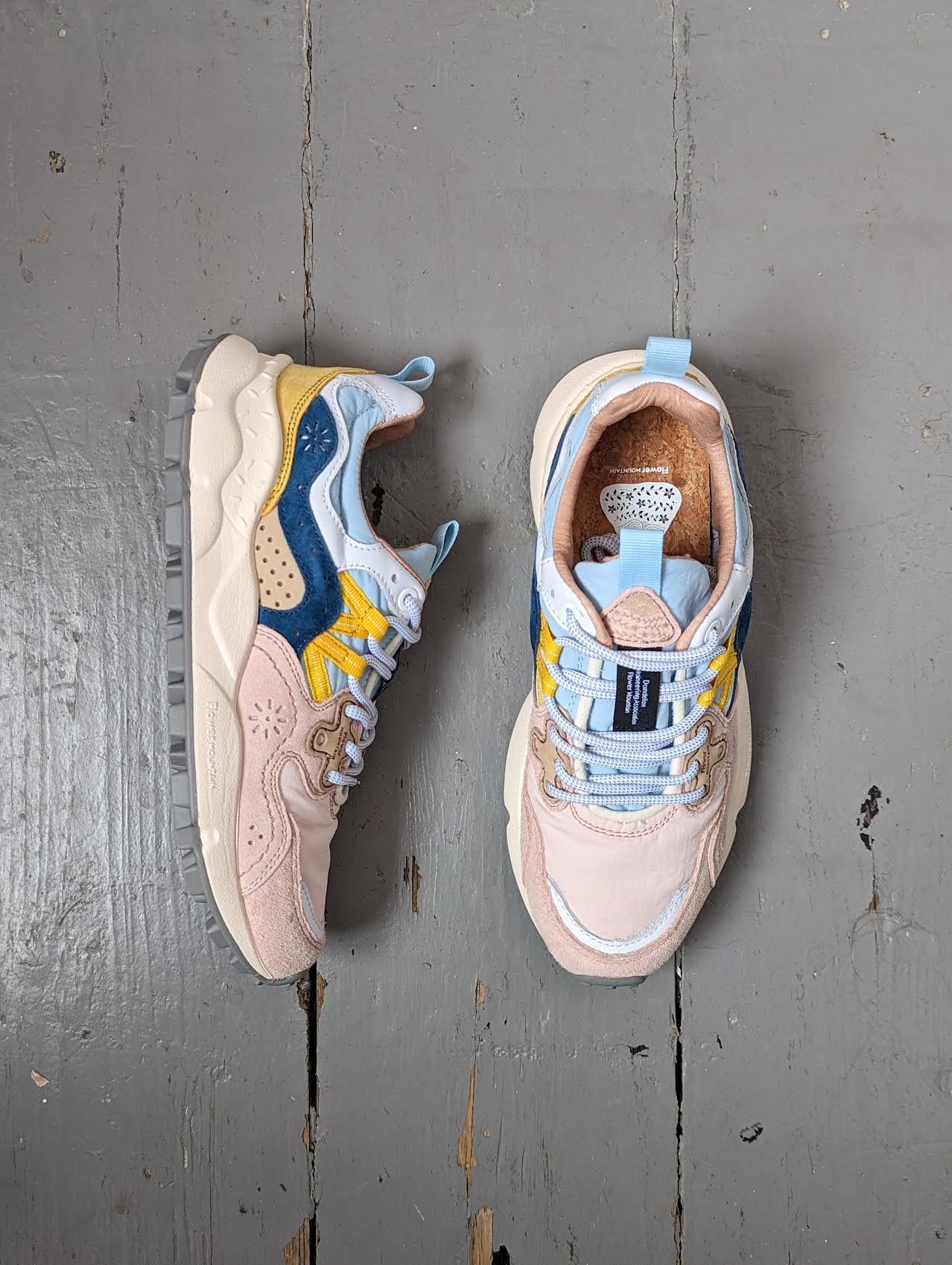 Flower Mountain - Yamano Pink & Light Blue Sneakers - 32 The Guild 